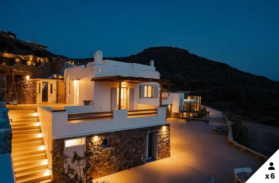 5 nights in scenic villa in Mykonos for 6 people